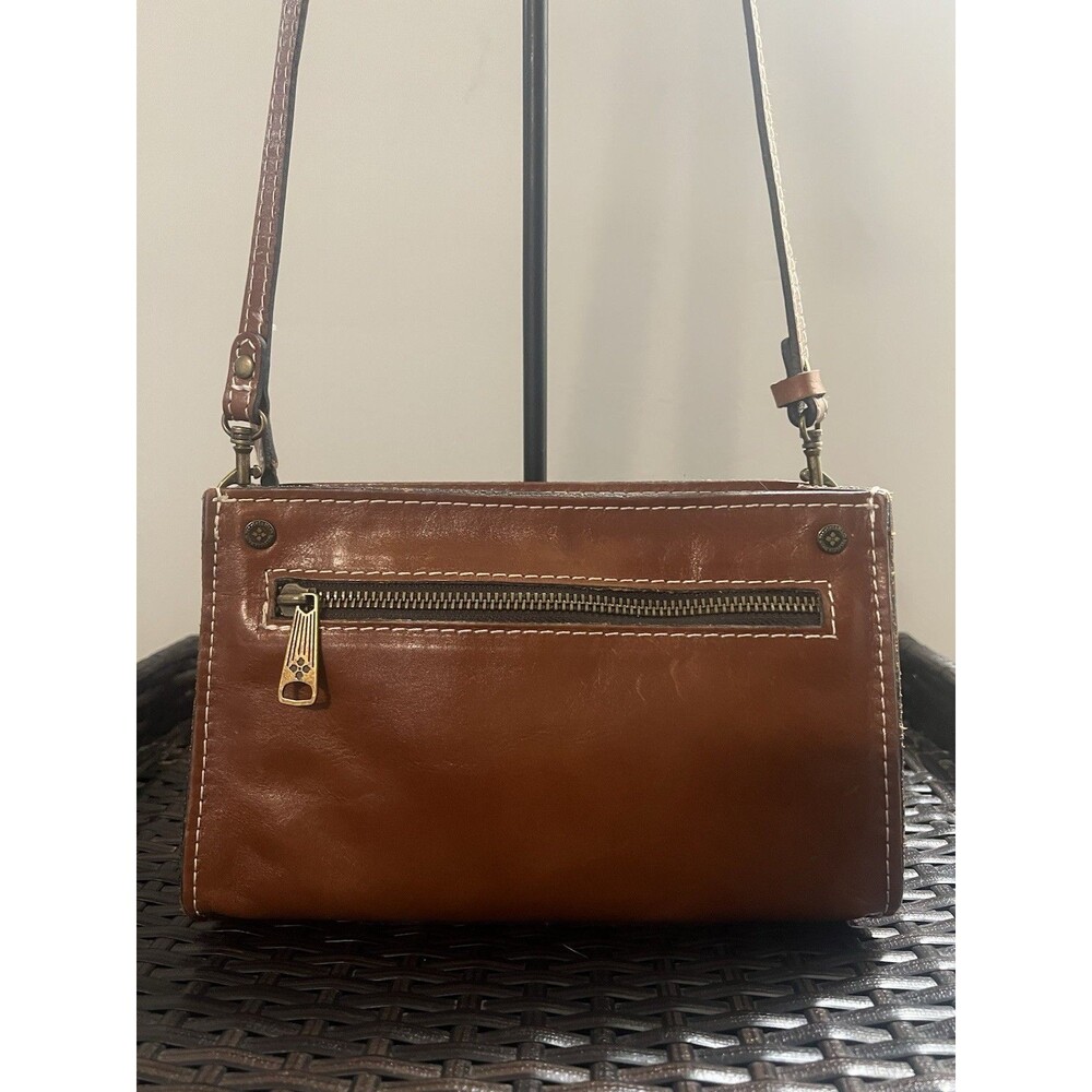 Patricia Nash Turati Tan Leather Crossbody Bag Heritage Zip Western Boho Purse - Picture 2 of 8